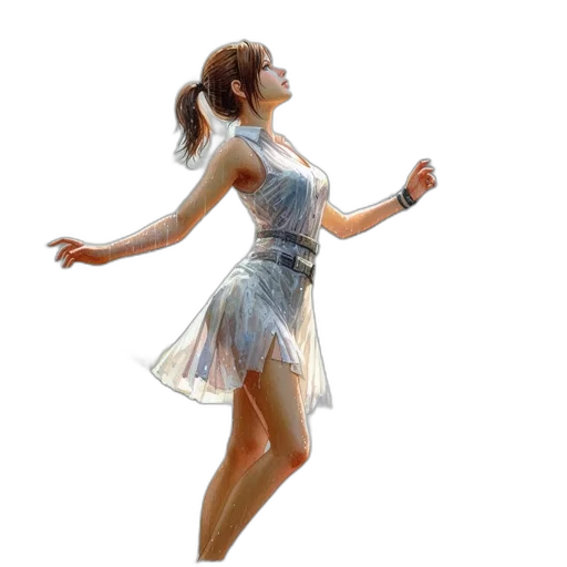 dress, photorealistic, oil painting, 3d render transparent PNG cut-out