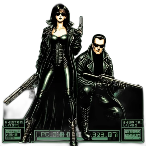 comic book art, cyberpunk, concept art, pixel art transparent PNG cut-out