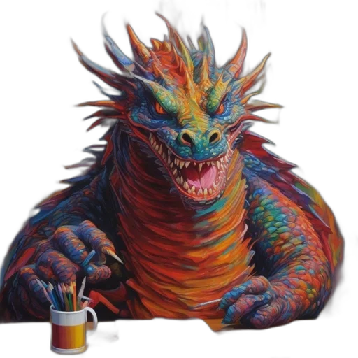 dragon, creature, staff, animal transparent PNG cut-out
