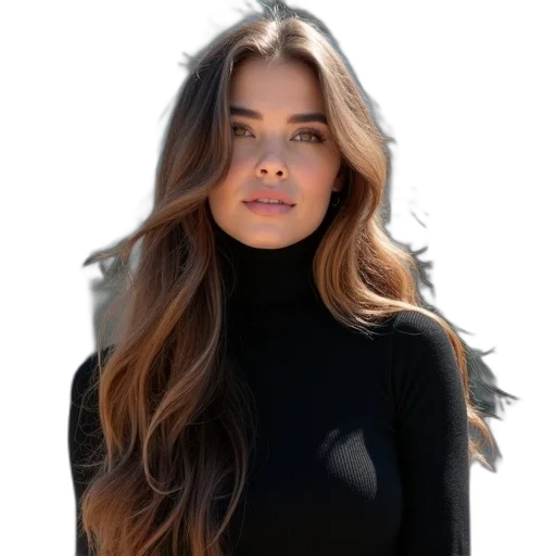 hair, dress, face, jacket transparent PNG cut-out