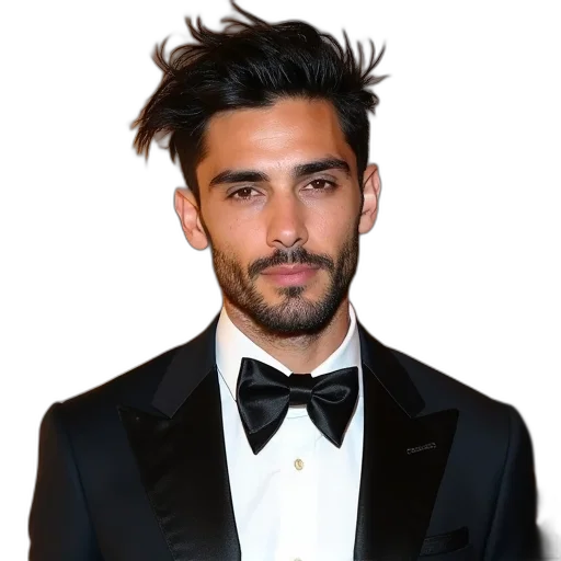 jacket, staff, hair, face transparent PNG cut-out
