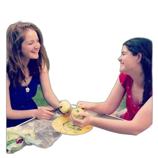 food, jewelry, two, women transparent PNG cut-out