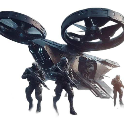 robot, weapon, concept art, 3d render transparent PNG cut-out