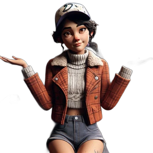 jacket, hat, face, staff transparent PNG cut-out