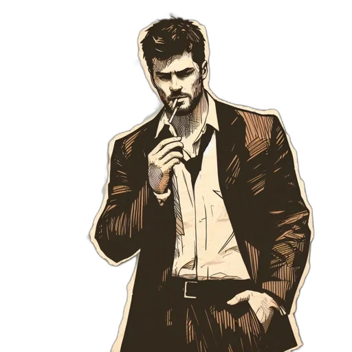 jacket, comic book art, concept art, cartoon transparent PNG cut-out