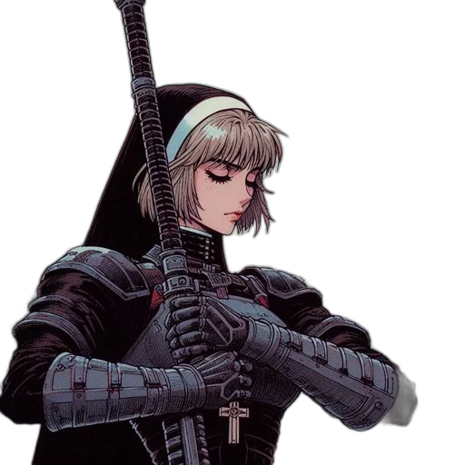 weapon, sword, jacket, staff transparent PNG cut-out