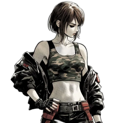 jacket, weapon, concept art, comic book art transparent PNG cut-out