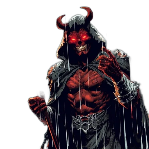 comic book art, concept art, fantasy art, red transparent PNG cut-out