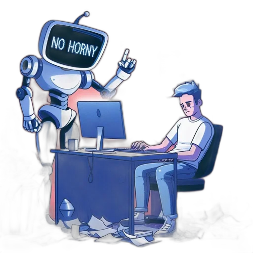 robot, concept art, vaporwave, 3d render transparent PNG cut-out