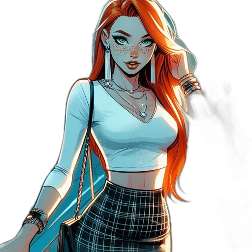 dress, comic book art, cartoon, concept art transparent PNG cut-out