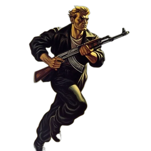 weapon, staff, jacket, concept art transparent PNG cut-out