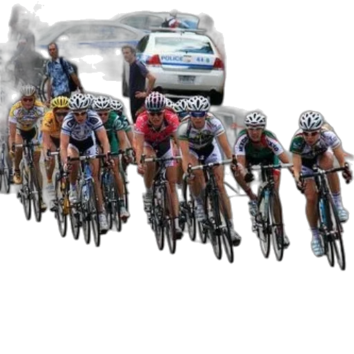 car, group, cyclists, ride transparent PNG cut-out