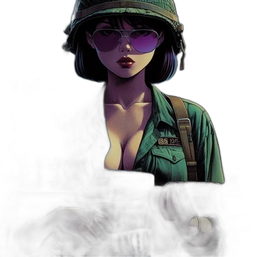 hat, jacket, weapon, face transparent PNG cut-out