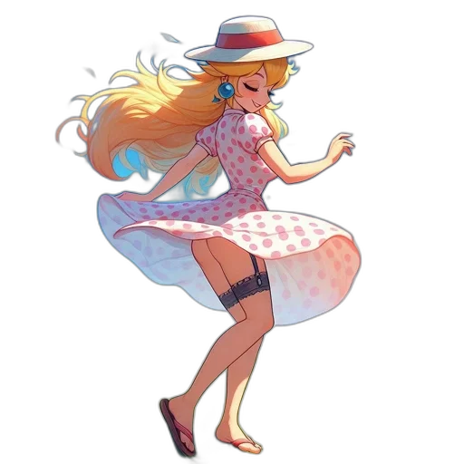 dress, hat, staff, concept art transparent PNG cut-out