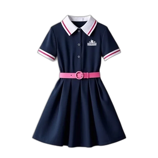 dress, navy, blue, white transparent PNG cut-out