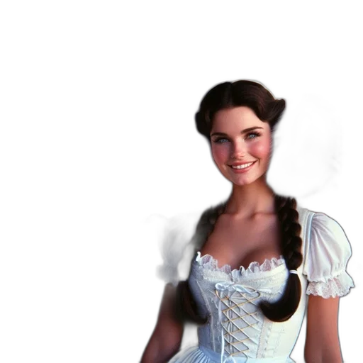 dress, crown, face, staff transparent PNG cut-out