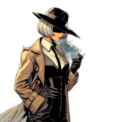 hat, jacket, staff, comic book art transparent PNG cut-out