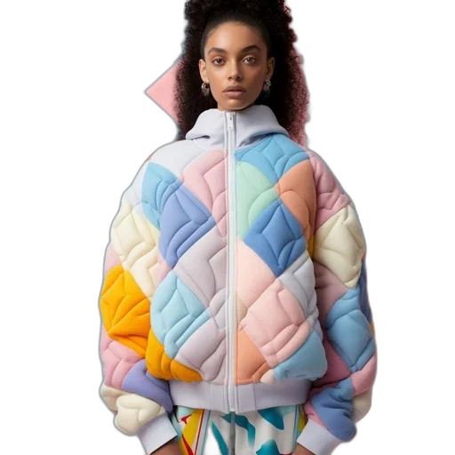 jacket, vaporwave, pastel, colorful transparent PNG cut-out