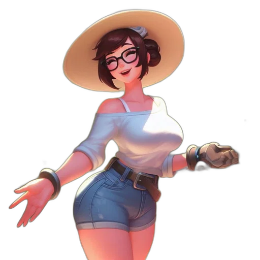 hat, dress, staff, weapon transparent PNG cut-out