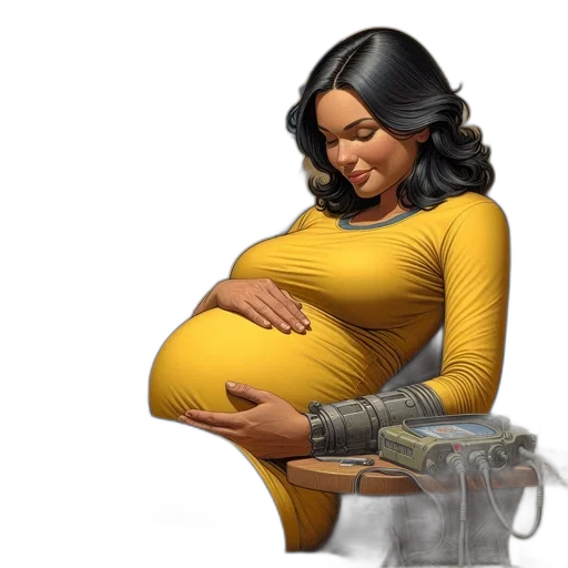concept art, photorealistic, pixel art, pregnant transparent PNG cut-out
