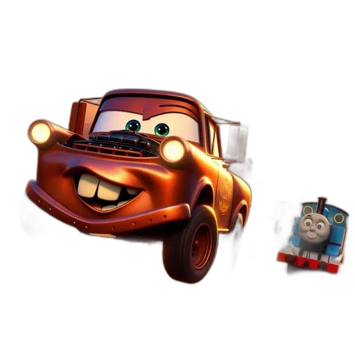 car, robot, face, 3d render transparent PNG cut-out
