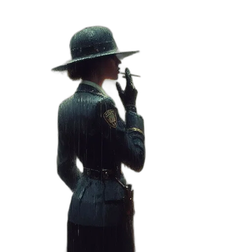 hat, staff, jacket, umbrella transparent PNG cut-out