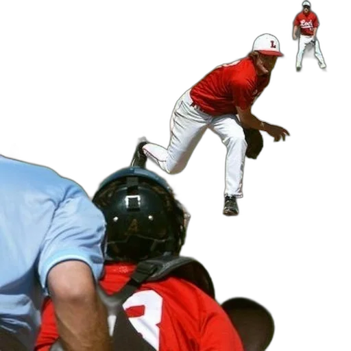 baseball, player, red, uniform transparent PNG cut-out