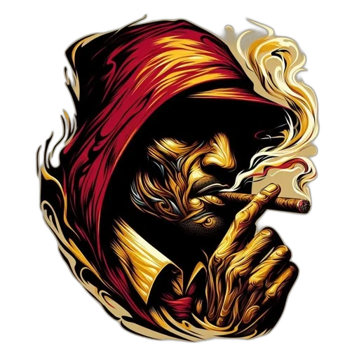 mask, dragon, staff, fantasy art transparent PNG cut-out