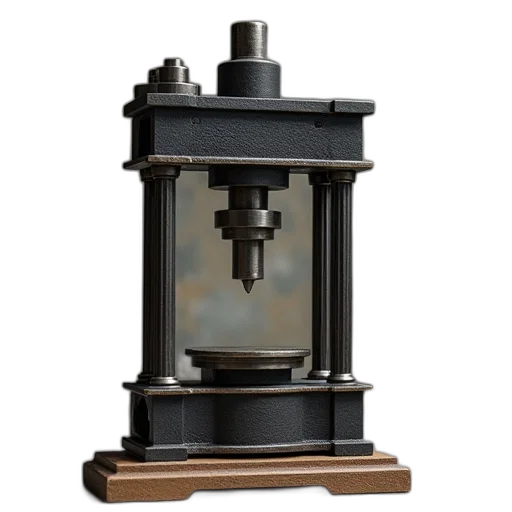 3d render, small, hydraulic, press transparent PNG cut-out