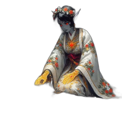 mask, dress, dragon, staff transparent PNG cut-out