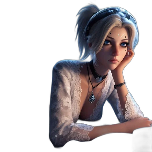 face, dress, staff, jewelry transparent PNG cut-out