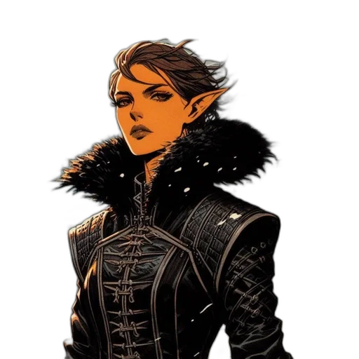 jacket, comic book art, concept art, fantasy art transparent PNG cut-out
