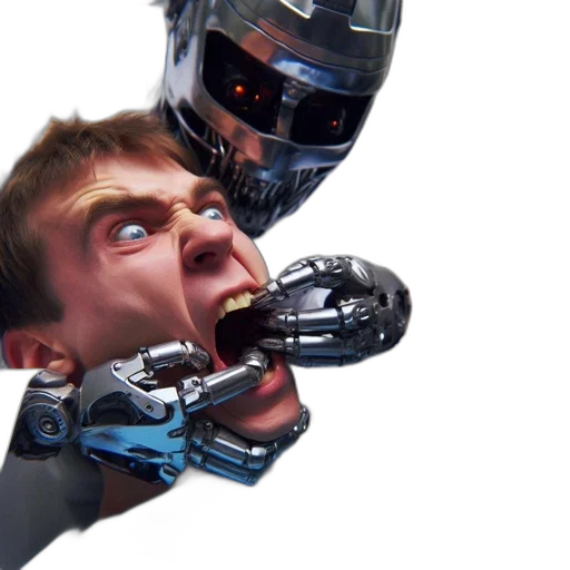 robot, face, mask, weapon transparent PNG cut-out