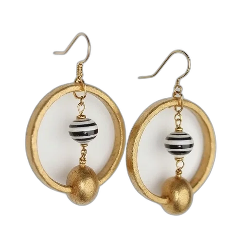 jewelry, two, brass, circle transparent PNG cut-out