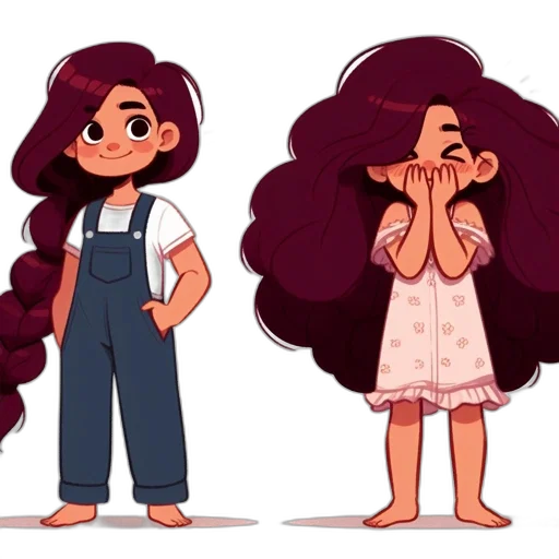 hair, dress, concept art, cartoon transparent PNG cut-out