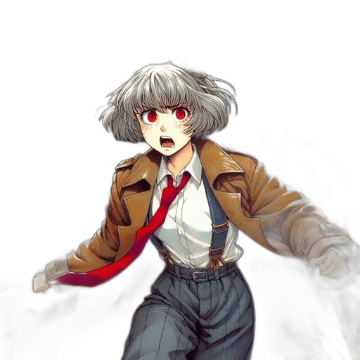 jacket, staff, weapon, creature transparent PNG cut-out