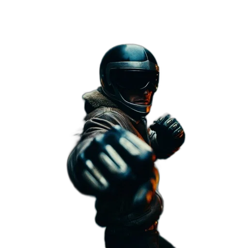 jacket, weapon, robot, mask transparent PNG cut-out