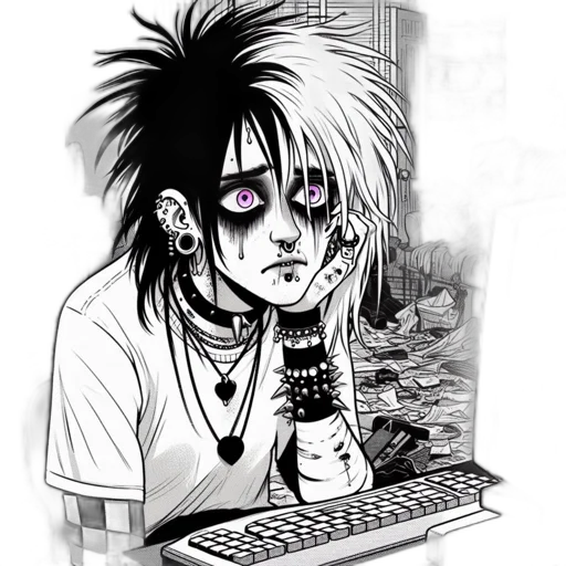 comic book art, cartoon, cyberpunk, concept art transparent PNG cut-out