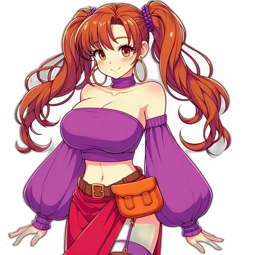 dress, staff, anime, pixel art transparent PNG cut-out