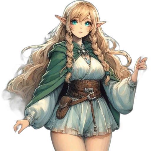 dress, staff, dragon, fantasy art transparent PNG cut-out