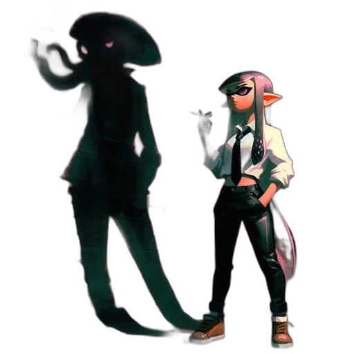 creature, staff, jacket, robot transparent PNG cut-out