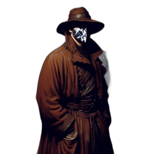mask, jacket, face, staff transparent PNG cut-out