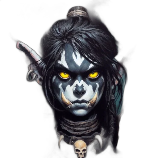 face, mask, staff, fantasy art transparent PNG cut-out