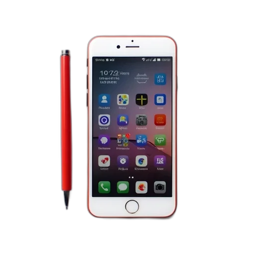 white, smartphone, red, trim transparent PNG cut-out