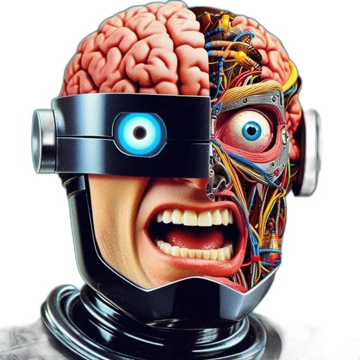 robot, mask, face, cyberpunk transparent PNG cut-out