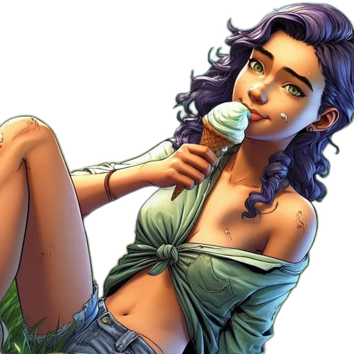 comic book art, concept art, fantasy art, cartoon transparent PNG cut-out