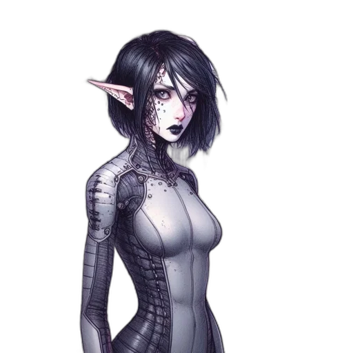 dress, staff, creature, robot transparent PNG cut-out
