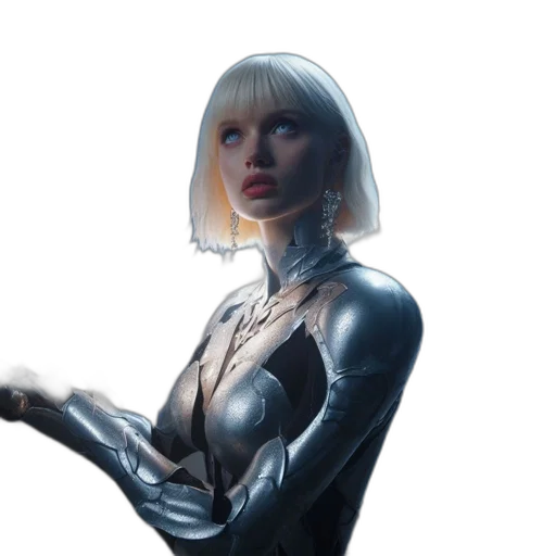 robot, jacket, face, comic book art transparent PNG cut-out