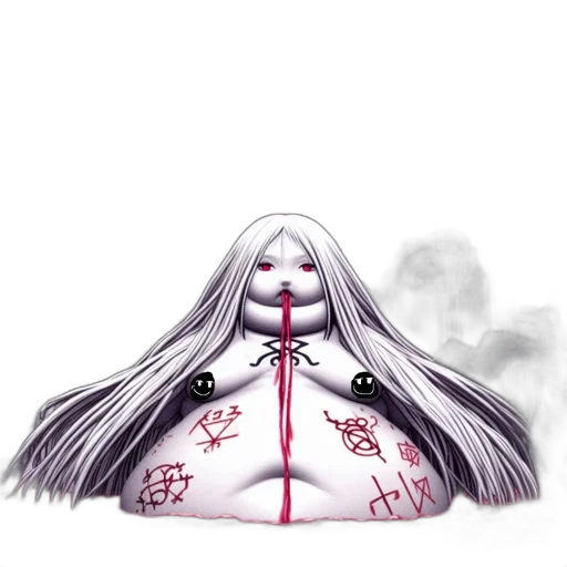 mask, creature, hair, staff transparent PNG cut-out