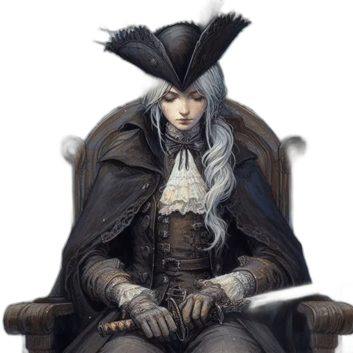 crown, hat, jacket, staff transparent PNG cut-out